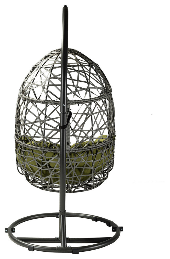 Green Outdoor Interlaced Contemporary Swing Chair