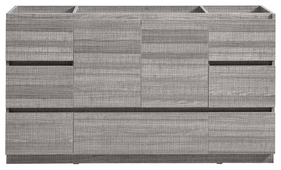 Fresca Lazzaro 60" Gloss Ash Gray Single Sink Cabinet