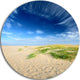 Baltic Sandy Beach, Landscape Photo Round Metal Wall Art, 11"