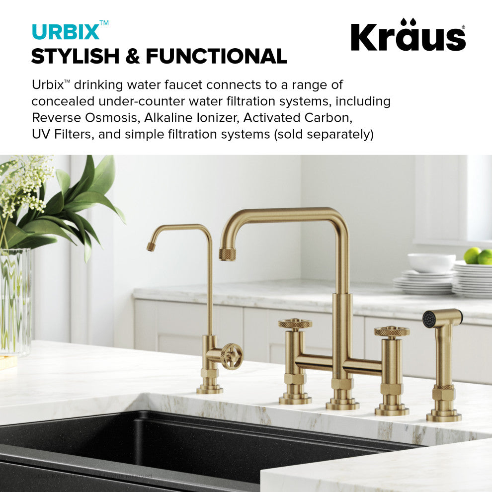 Urbix Drinking Water Dispenser Beverage Kitchen Faucet, Brushed Gold
