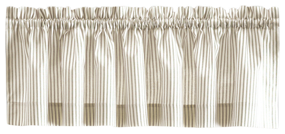 Plaza Stripe 58" x 15" Tailored Valance, Tan