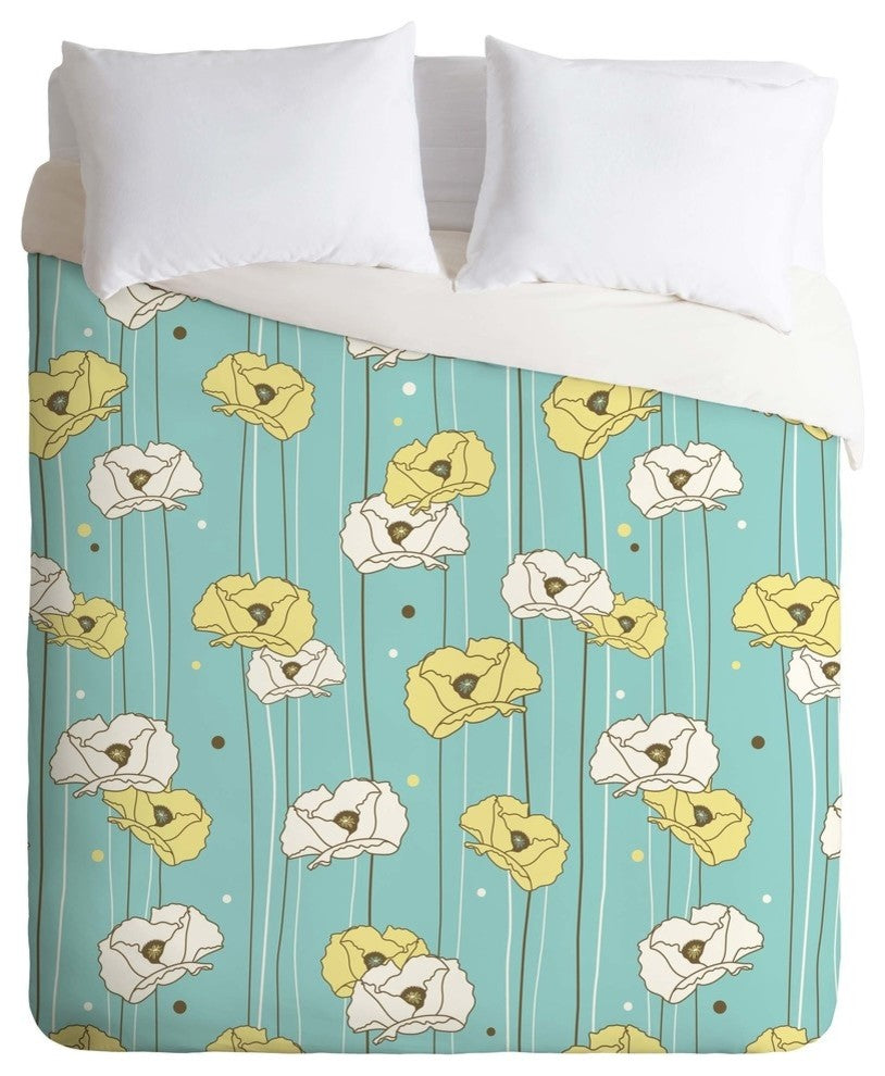 Deny Designs Heather Dutton Blue Poppy Field Duvet Cover - Lightweight