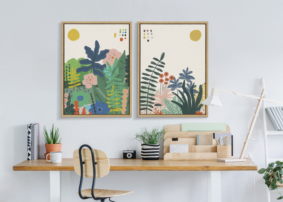 Sylvie Zen Garden 1 Framed Canvas by Kelly Knaga, Natural 18x24