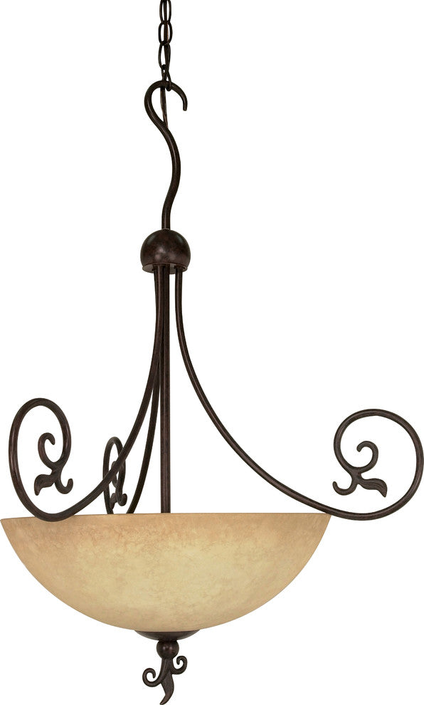 Nuvo Tapas 3-Light Incandescent Pendant Light Fixture, Old Bronze