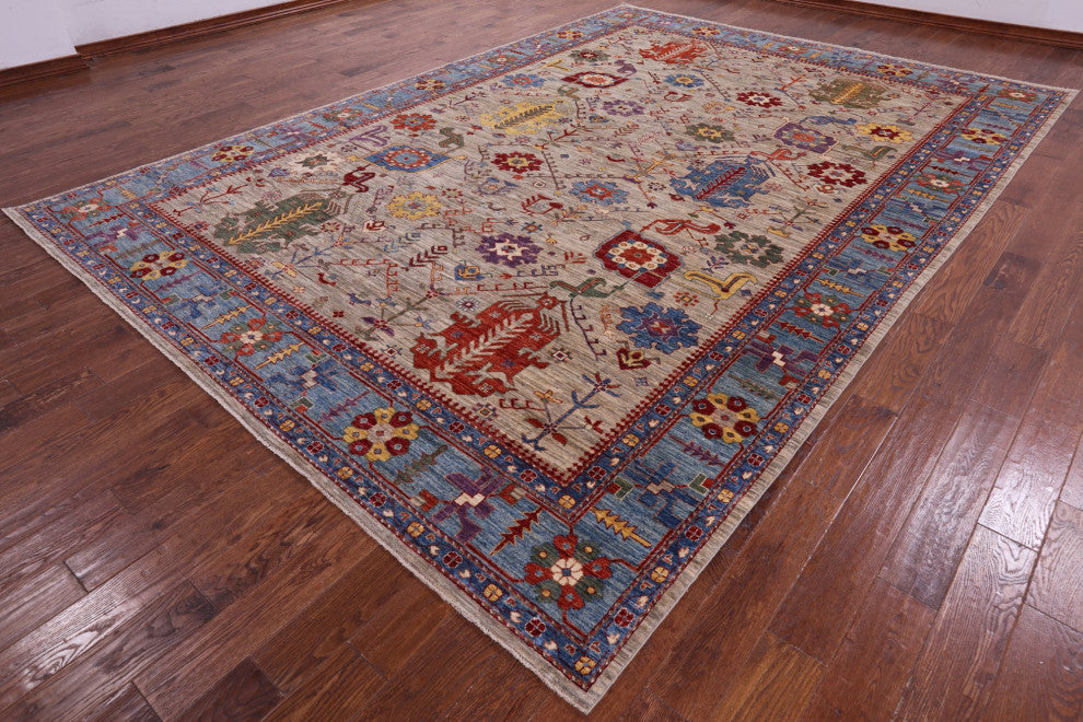 Turkish Oushak Handmade Wool Rug 9' 6" X 13' 7" - Q12642