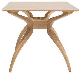 GDF Studio 5-Piece Issaic Fabric and Finished Wood Dining Set, Gray/Oak