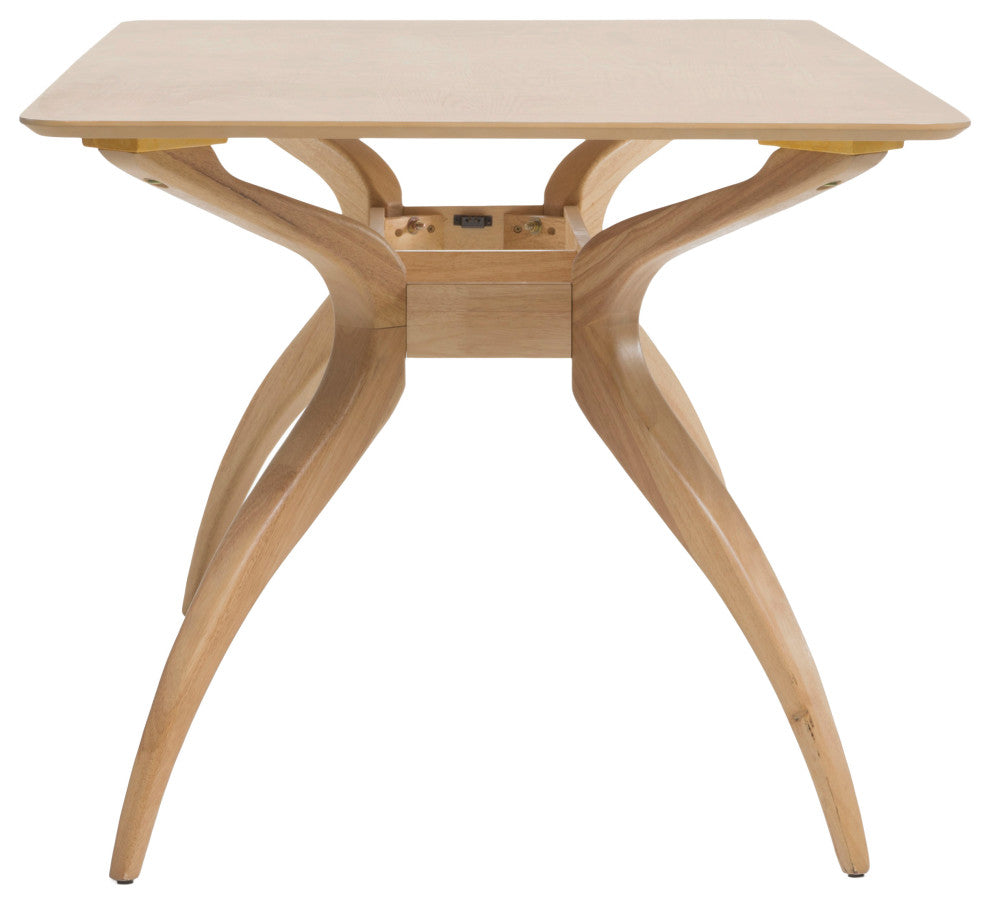 GDF Studio 5-Piece Issaic Fabric and Finished Wood Dining Set, Gray/Oak
