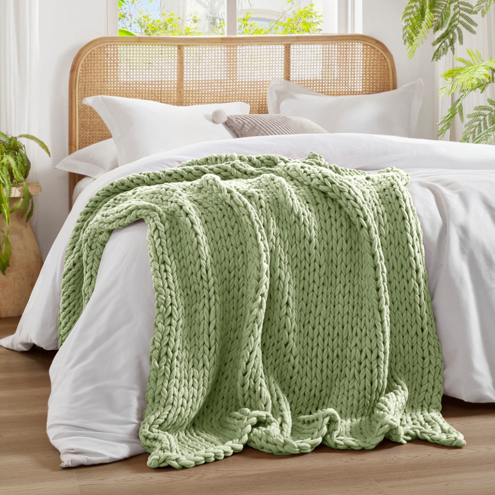 Madison Park Chunky Double Knit Hand Made Throw Blanket