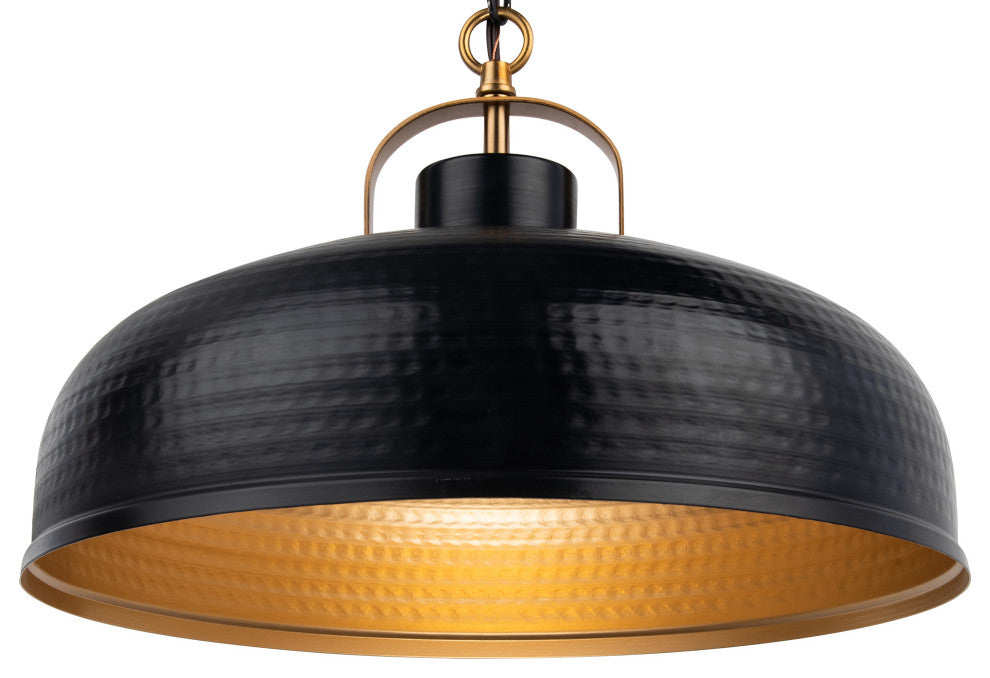 1-Light Rustic Metal Pendant