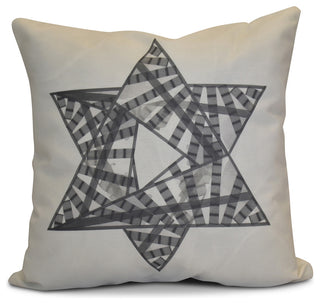 Decorative Holiday Pillow Geometric, Gray, 18"x18"