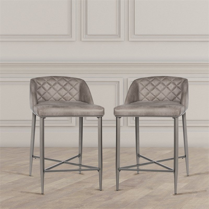 Phoenix Counter Stool, Set of 2, Pewter