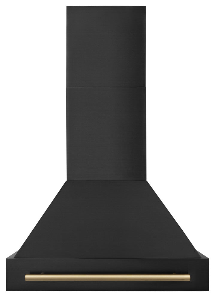 ZLINE 30" Black Stainless Range Hood with Champagne Bronze (BS655-30-CB)