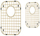 60/40 Double Bowl Kitchen Sink Protector Stainless, 2 Grids, Racks, Matte Gold