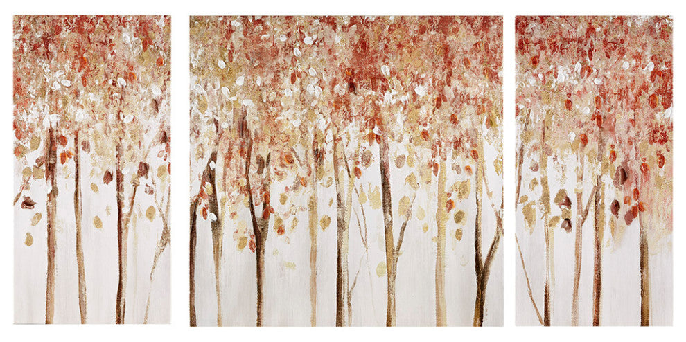 Madison Park Autumn Forest Hand-Embellished Autumn Forest Wall Decor Canvas Art