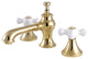 Kingston Brass Widespread Bathroom Faucet With Brass Pop-Up, Polished Brass