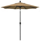 7.5' Matted Black Push-Button Tilt Crank Aluminum Umbrella, Straw Olefin