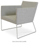 Harput Wire Lounge Chair, Chrome Plated Steel Tubes Base, Silver Camira Wool
