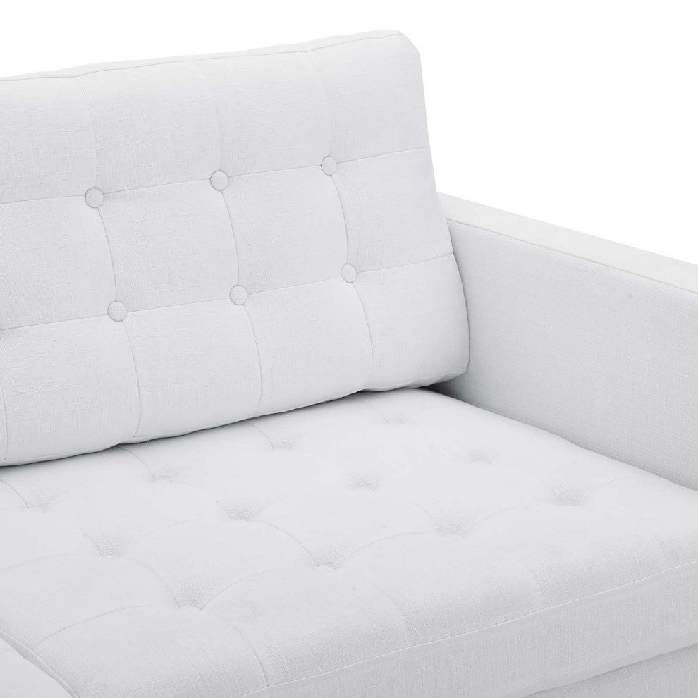 Exalt Tufted Fabric Sofa - White EEI-4445-WHI