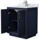 Icon 30" Dark Blue Single Vanity, Top, Nickel Trim