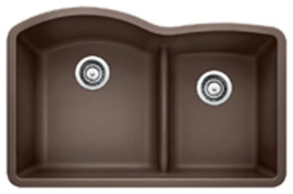 32"x20-27/32" Diamond 1.75 Double Basin Kitchen Sink, Cafe Brown