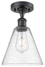Innovations 516-1C-BK-GBC-84-LED 1 Light Semi-Flush Mount, Matte Black