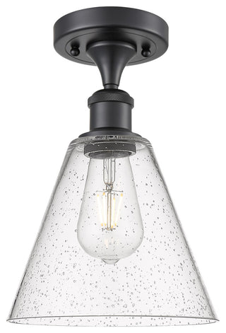 Innovations 516-1C-BK-GBC-84-LED 1 Light Semi-Flush Mount, Matte Black
