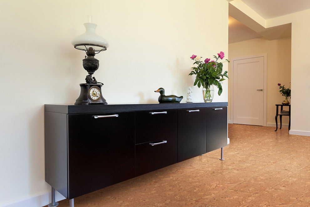 Adhered Floor Tiles Solid Cork Flooring, Mirage Brown