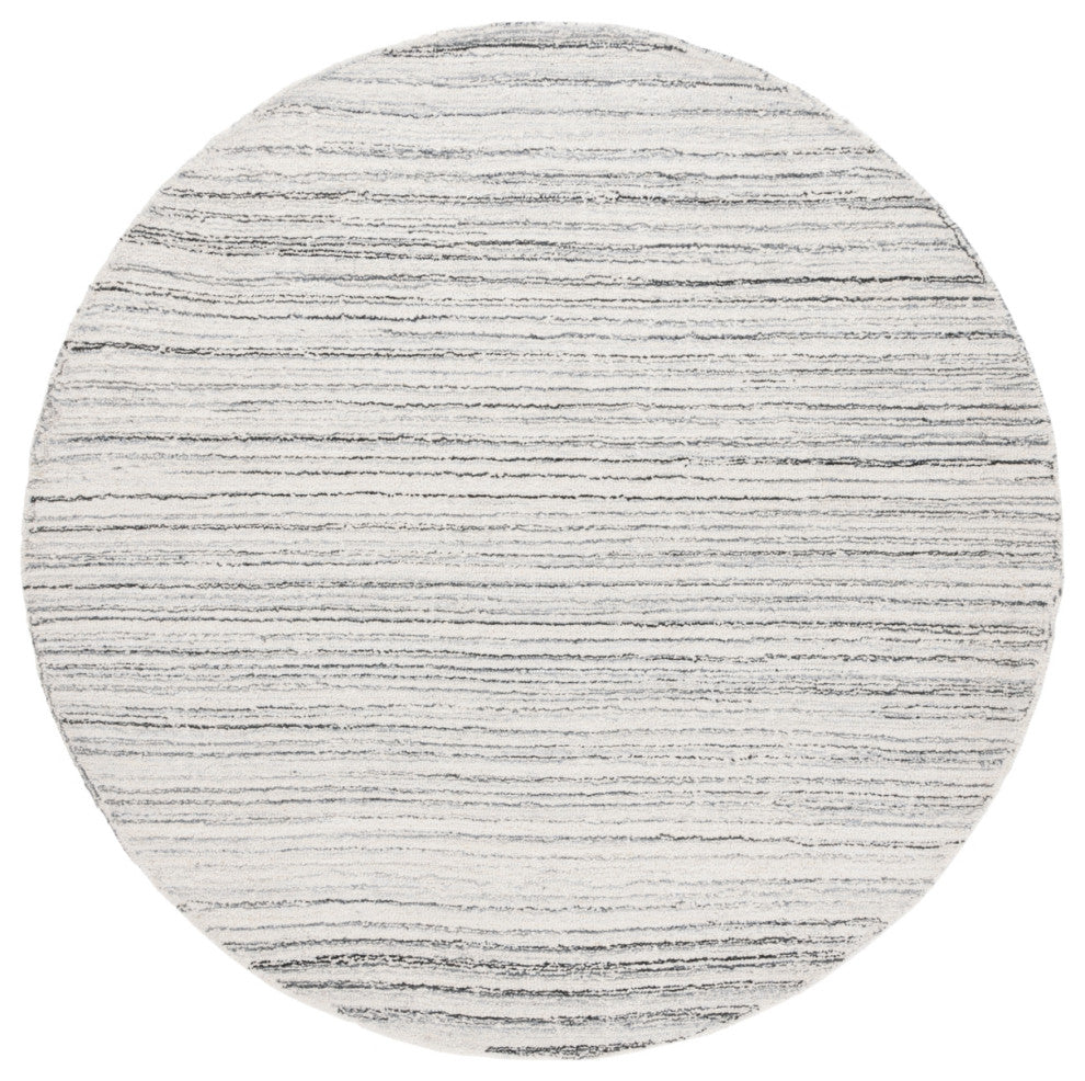 Safavieh Couture Ebony Collection EBN135 Rug, Grey/Ivory, 6' Round