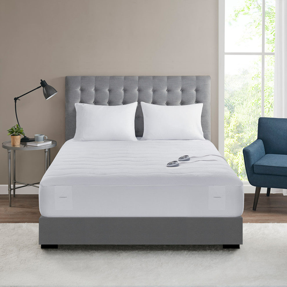 Serta Plush Heated Mattress Pad, White