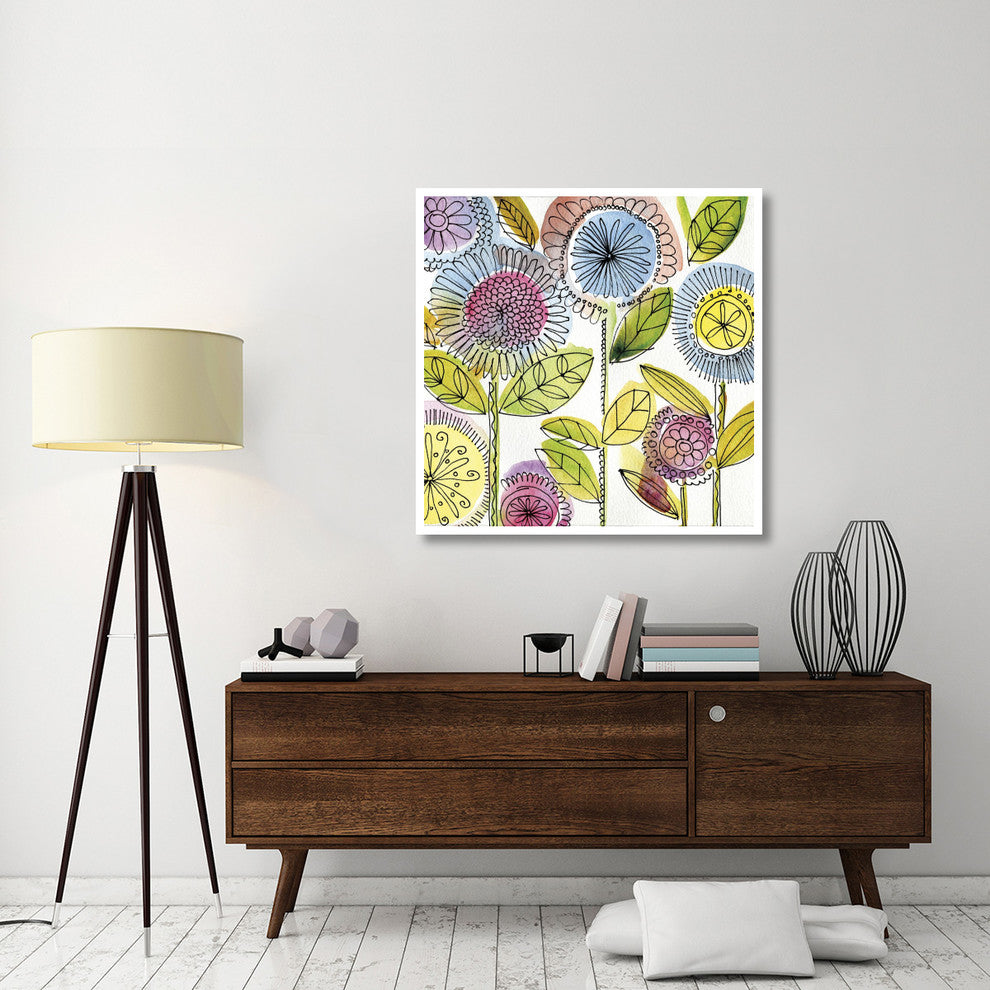 "Watercolor Flowers" Digital Paper Print by Anne Tavoletti, 42"x42"