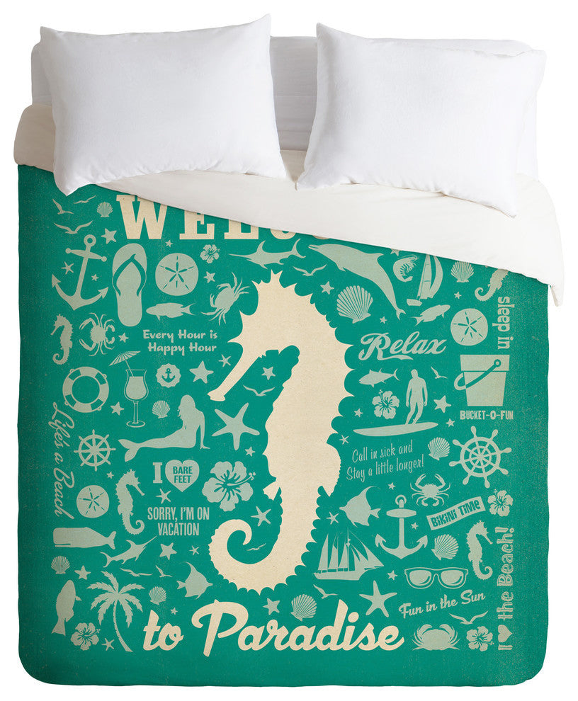 Deny Designs Anderson Design Group Seahorse Pattern Duvet Cover - Lightweight