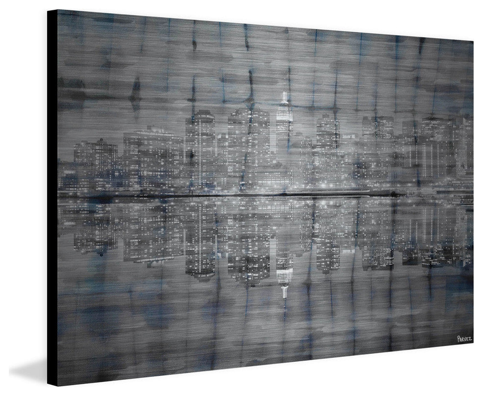 "Night Lights" Print on Brushed Aluminum, 36"x24"
