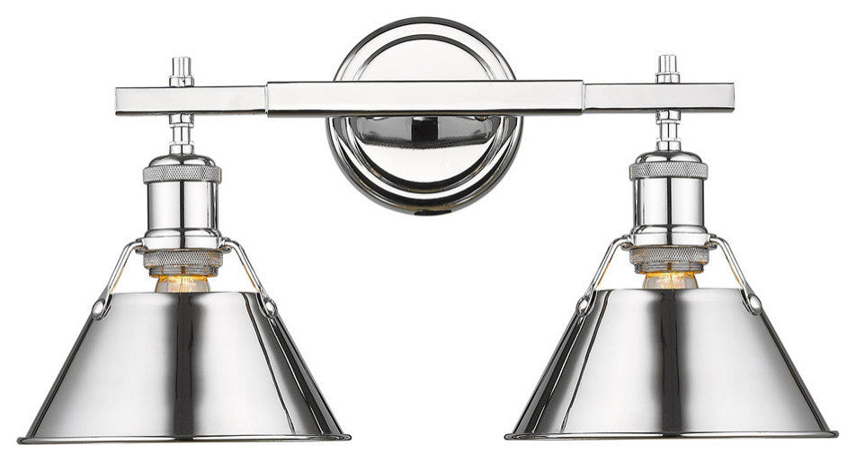 Orwell CH 2-Light Bath Vanity, Chrome With Chrome Shade