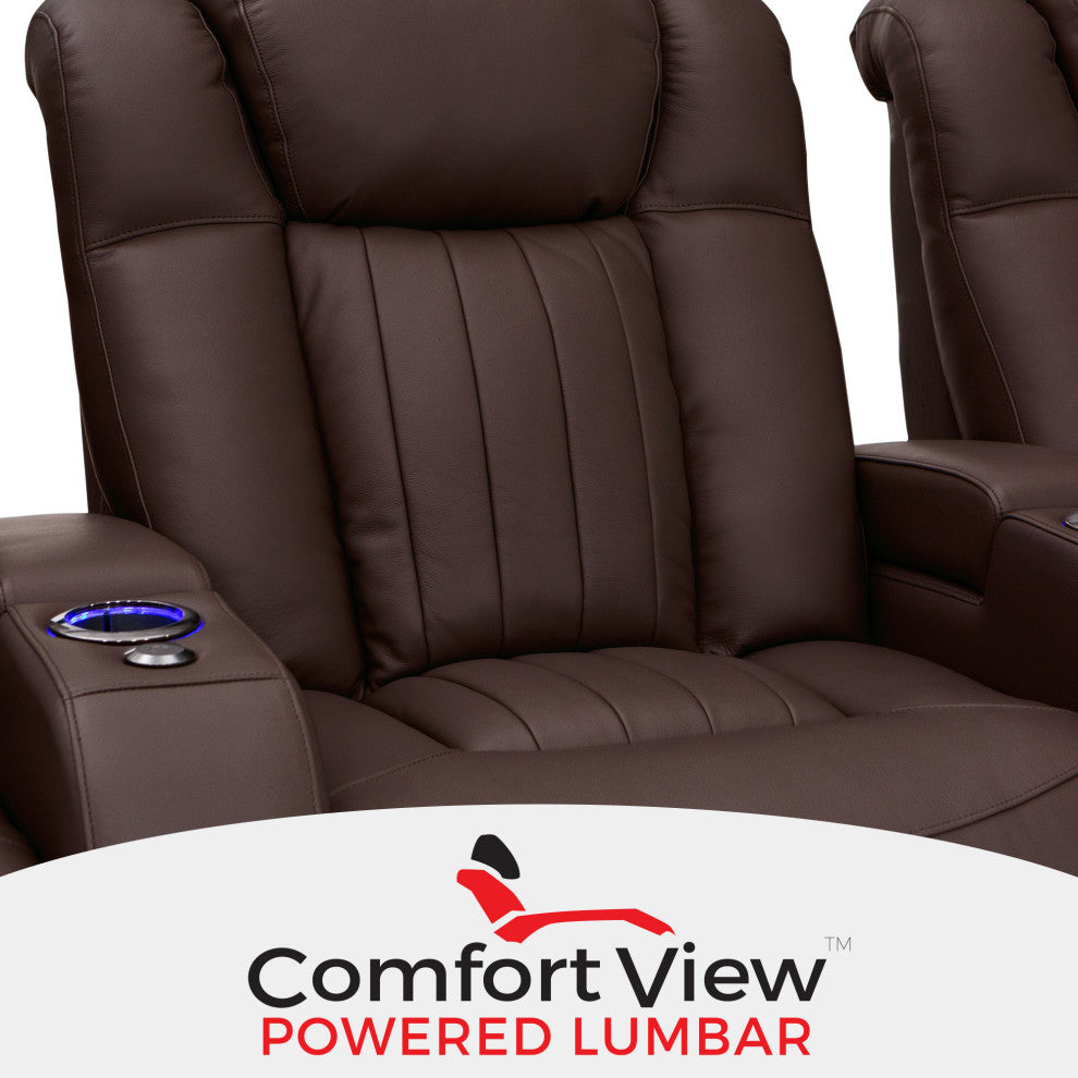 Seatcraft Athenian Home Theater Seating, Brown, Row of 3