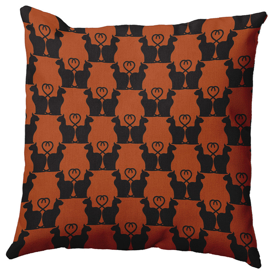 20" x 20" Cat Clowder Decorative Throw Pillow, Sienna