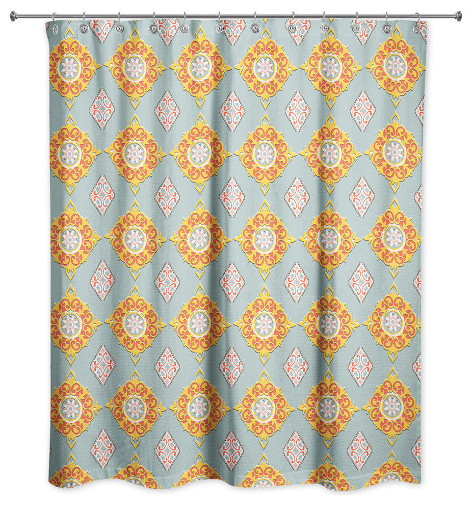 Imperial Pattern in Blue Shower Curtain