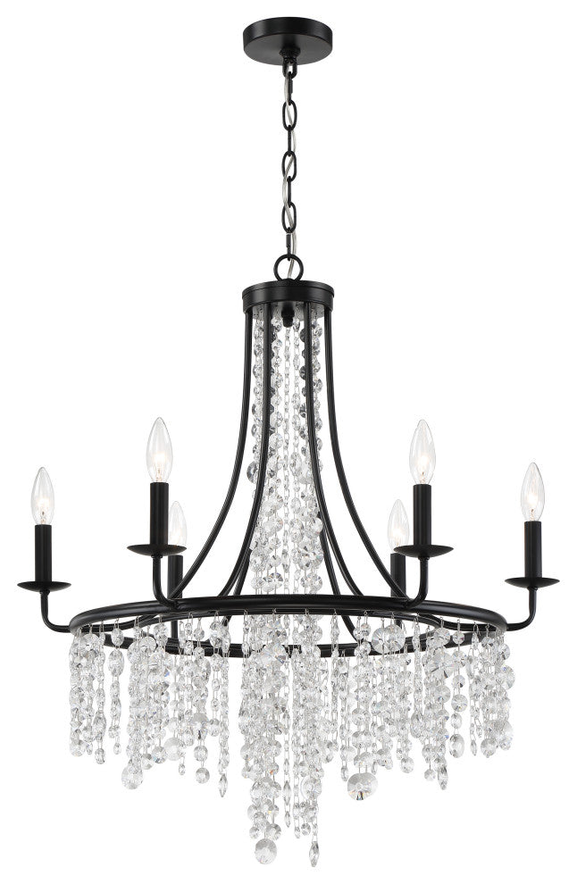 Gabrielle 6-Light Matte Black Chandelier