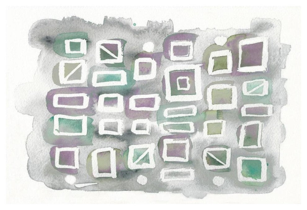 "Watercolor Squares Bright" Digital Paper Print by Elyse DeNeige, 50"x34"