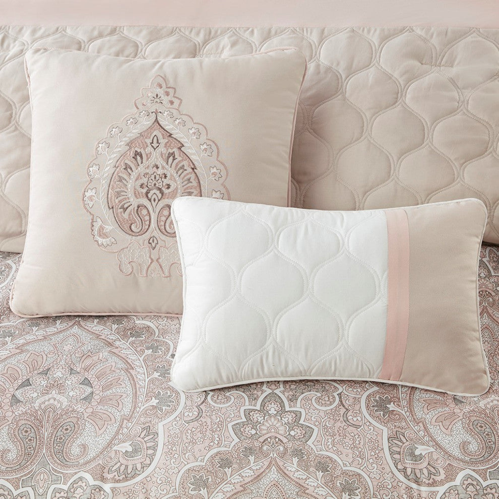 510 Design Shawnee 8 Piece Comforter Set, Blush, Queen