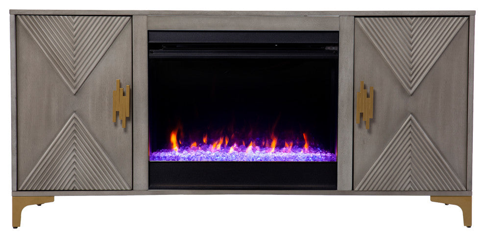 Fareham Color Changing Fireplace w/ Media Storage