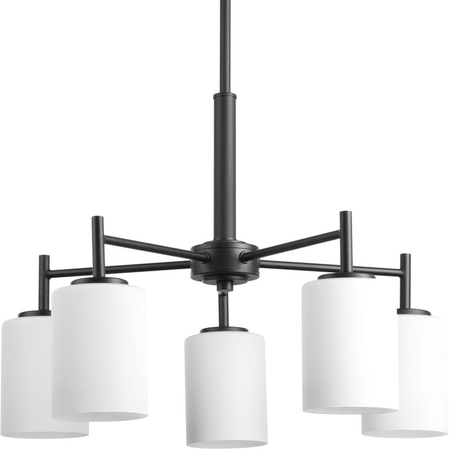 Replay 5-Light Chandelier, Black and Etched Painted White Inside