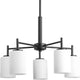 Replay 5-Light Chandelier, Black and Etched Painted White Inside