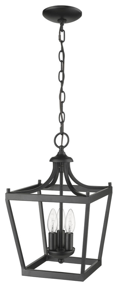 Vintage Black Metal Tapered Hanging Light