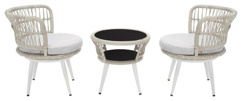 Safavieh Kyomi 3-Piece Lounge Set, Grey