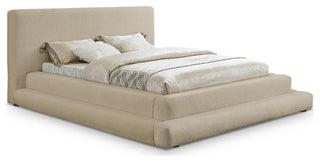 Dane Teddy Fabric Full Bed, Beige, King