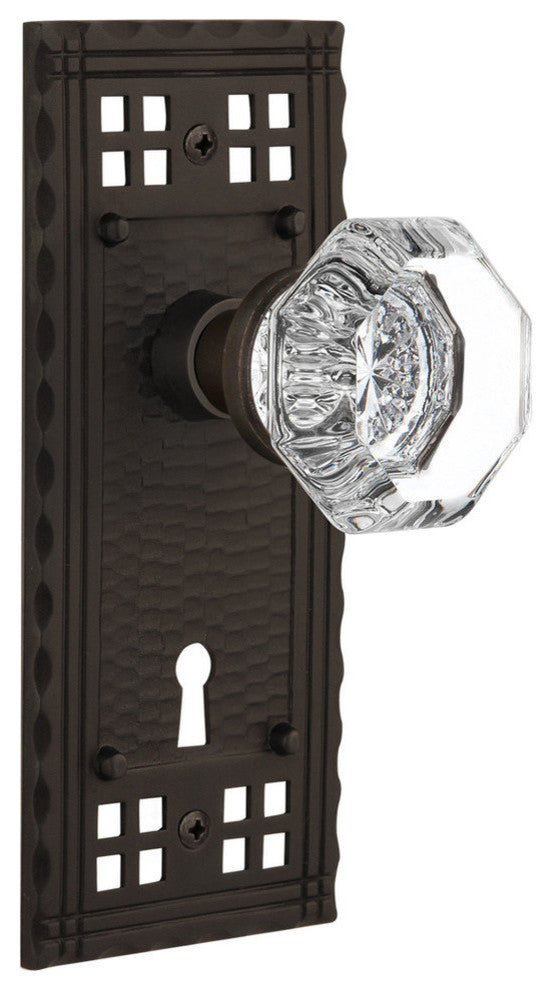 Double Craftsman Plate With Waldorf Knob, Oil-Rubbed Bronze