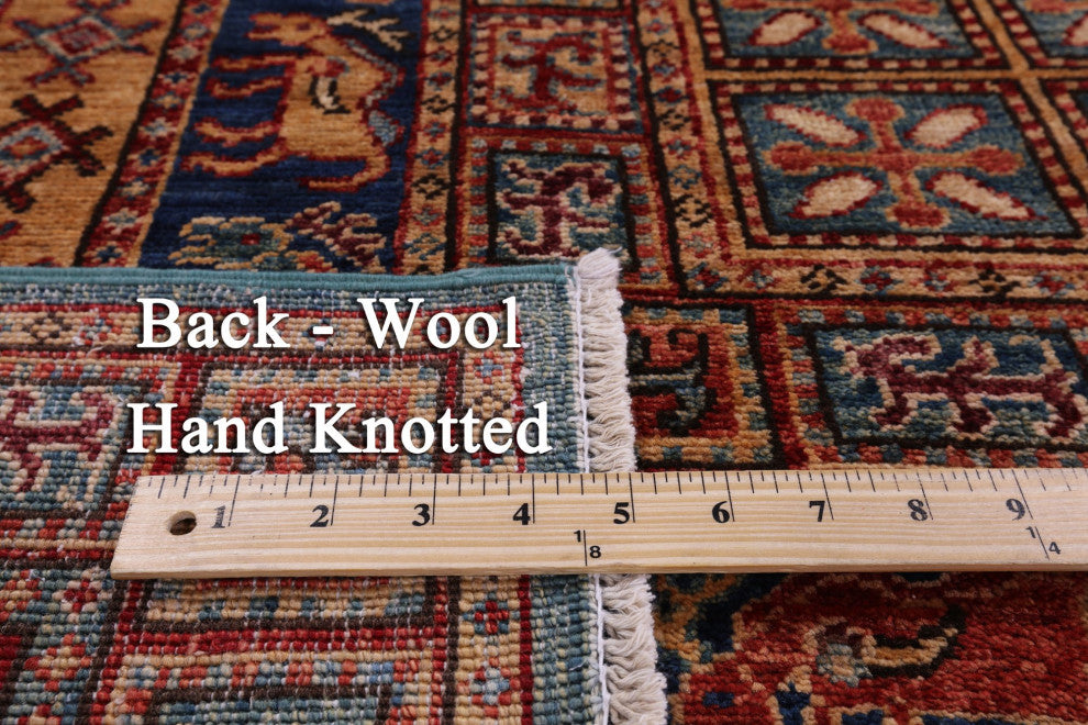 Handmade Antiqued Pazyryk Historical Design Wool Rug 5' 10" X 8' 8" Q10708