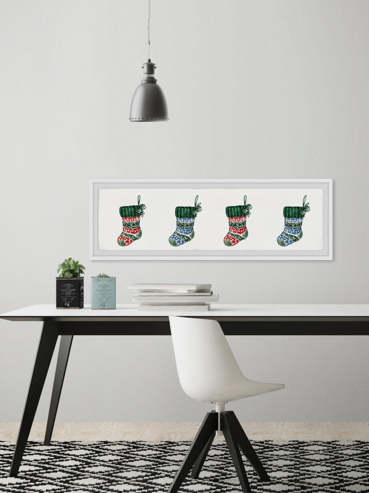 "Waiting for Santa" Framed Painting Print, 45x15