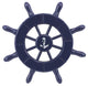 Dark Blue Decorative Ship Wheel With Anchor 6'', Boat Steering Wheel Decor
