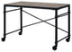Benzara BM251312 Writing Desk With Casters and Nail Accents, Black